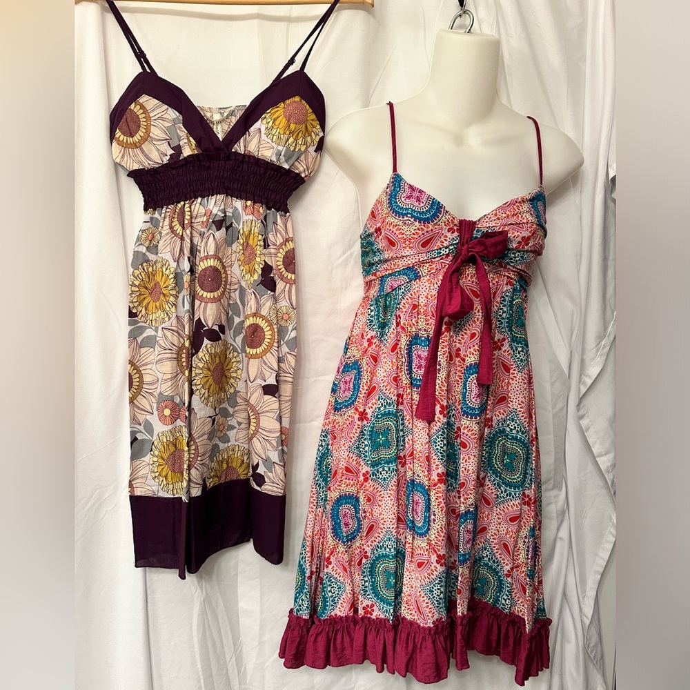 2 dresses size Small NEW nwt papaya, purple flower summer dress & olsenboye
